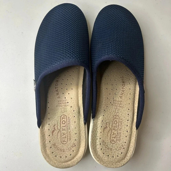 COPY - Fly Flot Made in Italy Womens Navy Mesh Clogs Anatomic Anti Shock Sz 8 3… - Picture 3 of 7